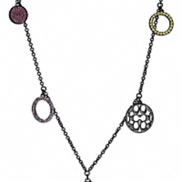 Coach Multi Pave Disc Station Necklace - Picture 3 of 12